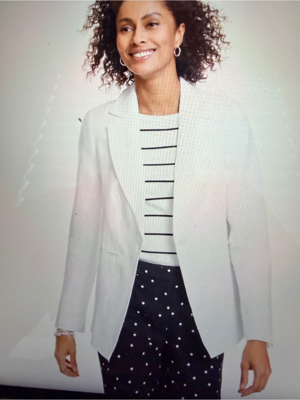 Talbots Classic White Single-Button Tailored Blazer EUC